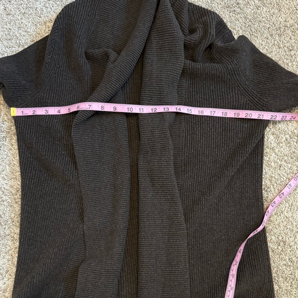 Lands’ End Open Flow Wool Blend Ribbed Cardigan - Picture 5 of 8